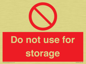 Do not use for storage